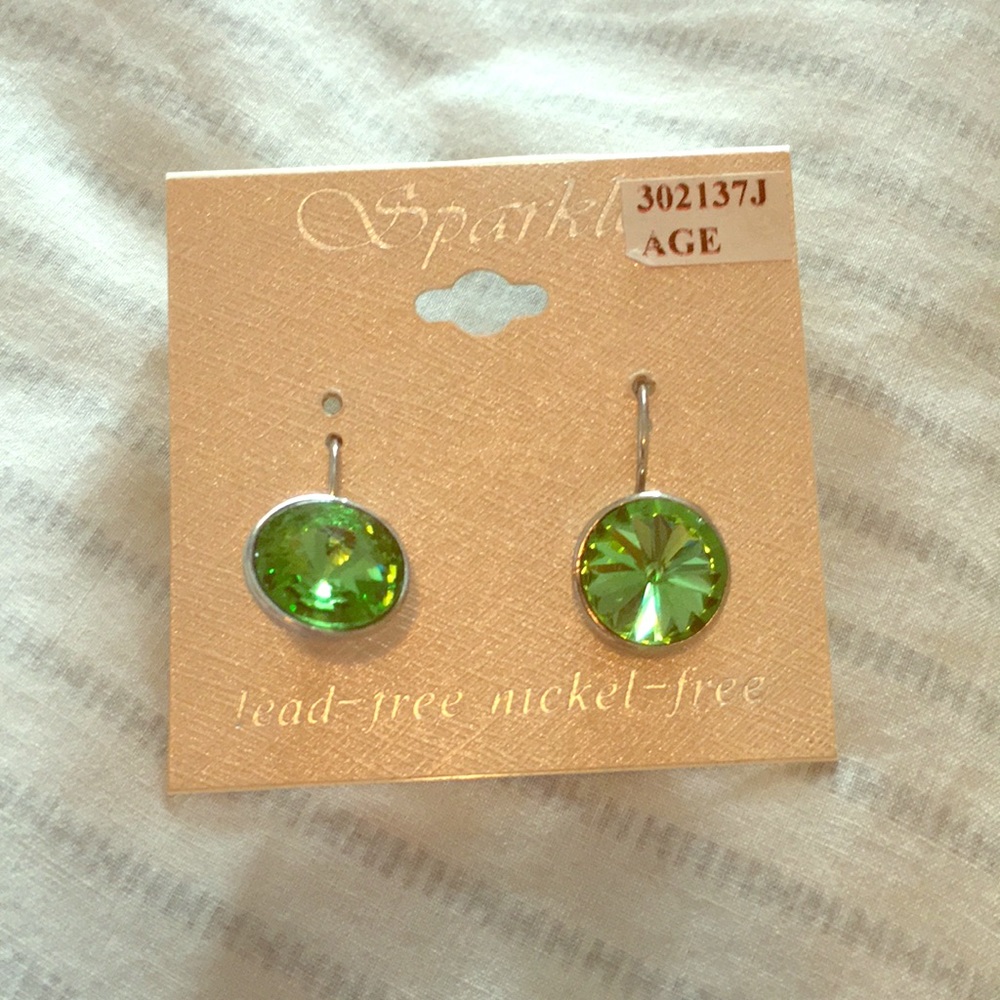 Green gem earrings